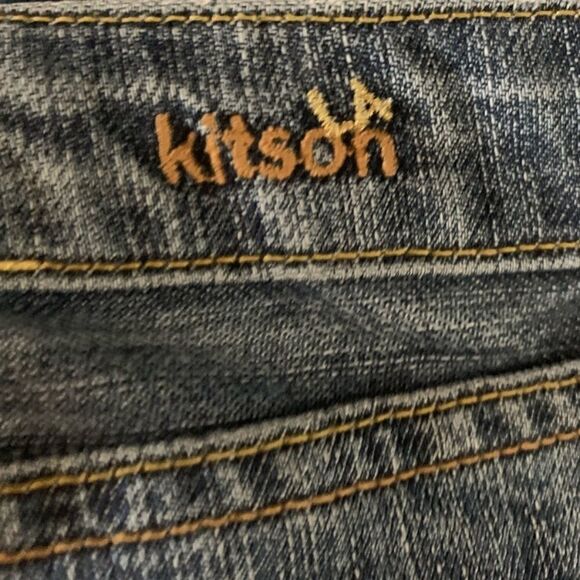 🎄Kitson ‘Play Me’ Raw Hem Jean Mini Skirt - Picture 6 of 9